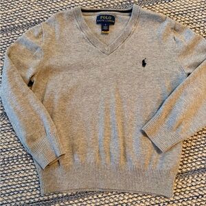 Polo by Ralph Lauren Gray V-Neck Sweater for Little Boys